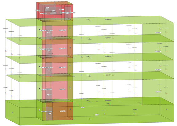 Screenshot eines mit dem StrukturEditor generierten systemlinienbezogenen Strukturmodells