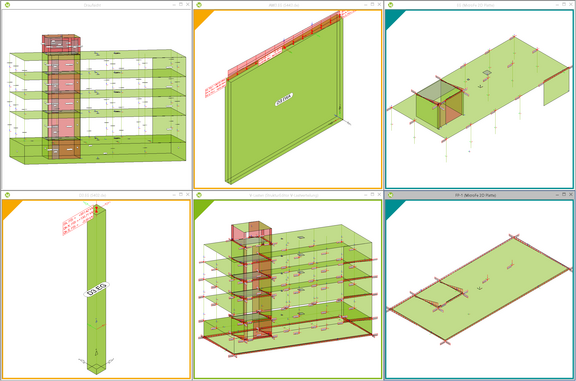 Programmfenster mit speziellen Berechnungsmodellen für die Übergabe an BauStatik und MicroFe