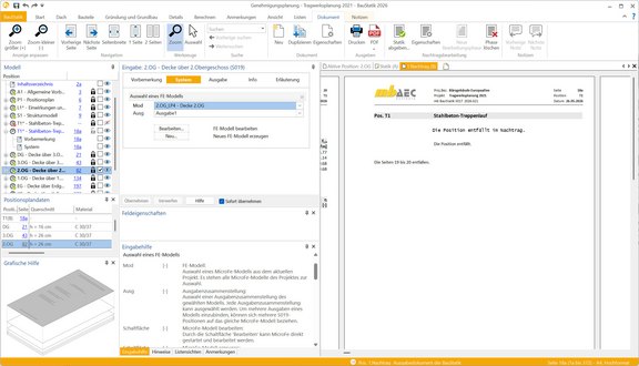 Programmoberfläche der BauStatik. Zu sehen sind verschiedene Funktionen zu Statikabgabe und Nachtragsbearbeitung.