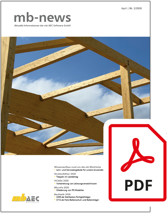 mb-news 02-26 - Titelseite der mb-news mit PDF-Symbol