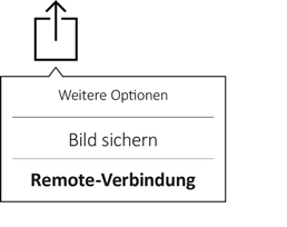 Jonny Remote Verbindung erstellen Das Piktogramm zeigt das